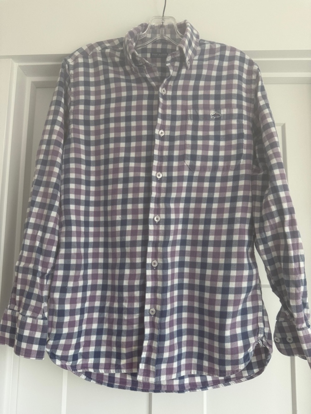 Fish Hippie Men's Purple Navy & White Check Casual Button-Down Shirt